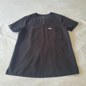 FIGS Catarina One Pocket Scrub Top Womens Medium Black Medical Dental Nurse
